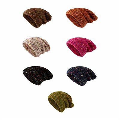 Mũ dệt kim chấm đầy màu sắc